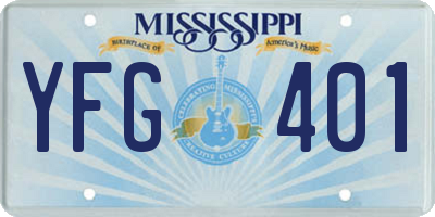 MS license plate YFG401