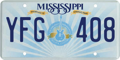 MS license plate YFG408