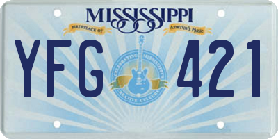 MS license plate YFG421