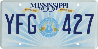 MS license plate YFG427