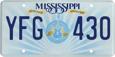 MS license plate YFG430