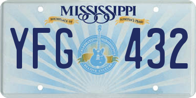 MS license plate YFG432