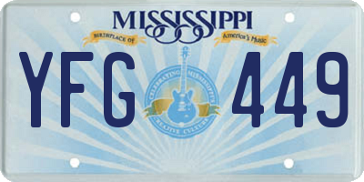 MS license plate YFG449
