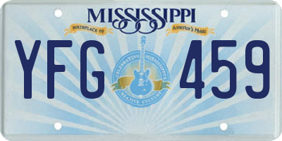 MS license plate YFG459