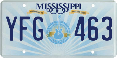 MS license plate YFG463