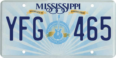 MS license plate YFG465