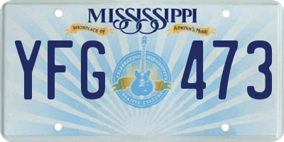 MS license plate YFG473