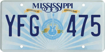 MS license plate YFG475