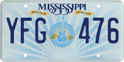 MS license plate YFG476