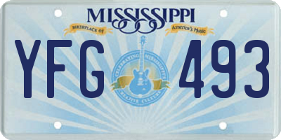 MS license plate YFG493