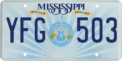MS license plate YFG503