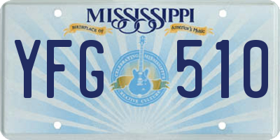 MS license plate YFG510