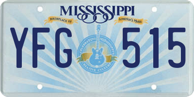 MS license plate YFG515