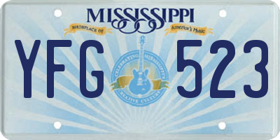 MS license plate YFG523