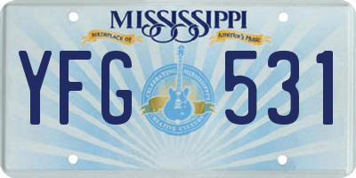 MS license plate YFG531