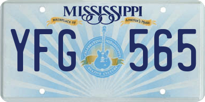 MS license plate YFG565
