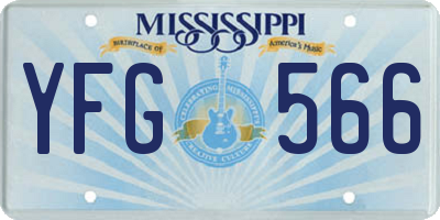 MS license plate YFG566