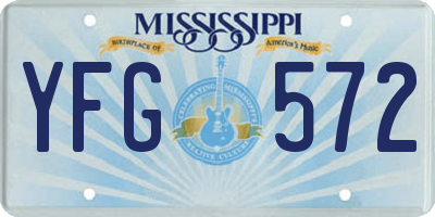MS license plate YFG572