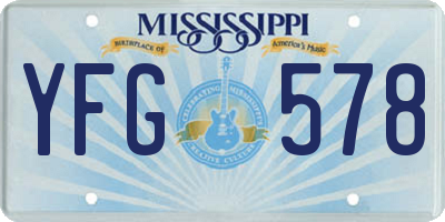 MS license plate YFG578