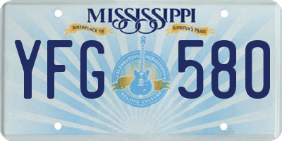 MS license plate YFG580