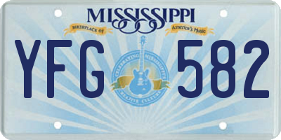 MS license plate YFG582