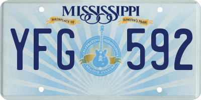 MS license plate YFG592