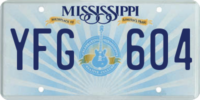 MS license plate YFG604