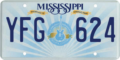 MS license plate YFG624
