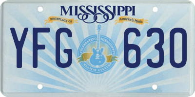 MS license plate YFG630