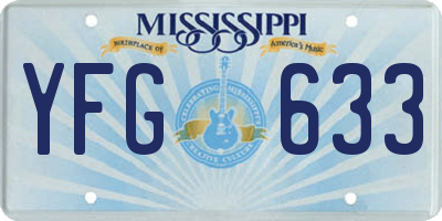 MS license plate YFG633