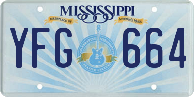 MS license plate YFG664