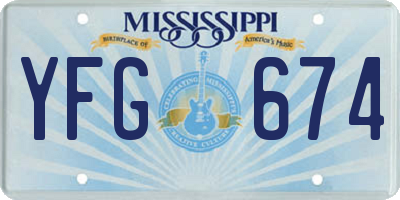 MS license plate YFG674