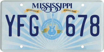 MS license plate YFG678