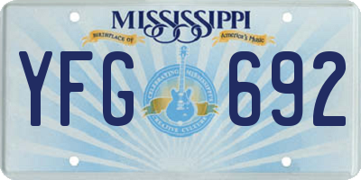 MS license plate YFG692