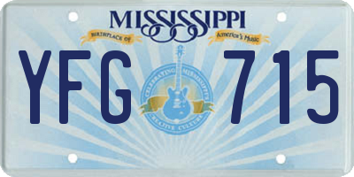 MS license plate YFG715
