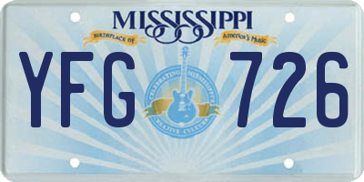 MS license plate YFG726