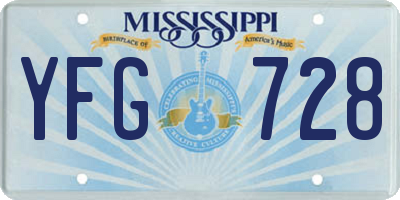 MS license plate YFG728