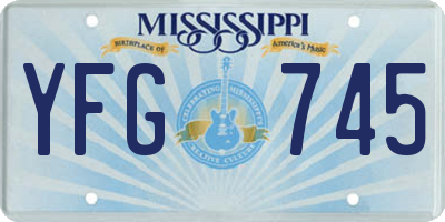 MS license plate YFG745