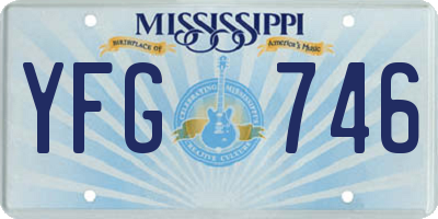 MS license plate YFG746