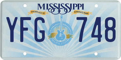 MS license plate YFG748