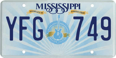 MS license plate YFG749