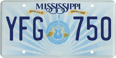 MS license plate YFG750