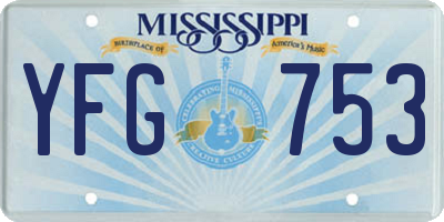 MS license plate YFG753
