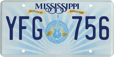 MS license plate YFG756