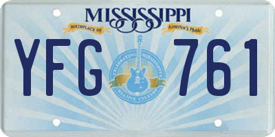 MS license plate YFG761