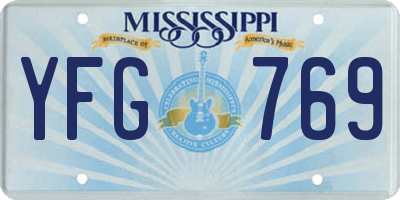 MS license plate YFG769