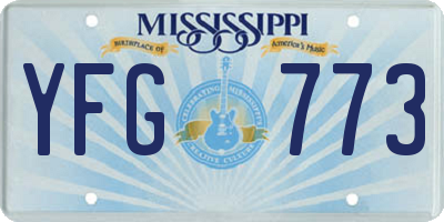 MS license plate YFG773