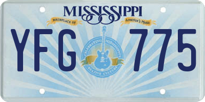 MS license plate YFG775