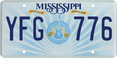 MS license plate YFG776