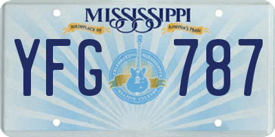 MS license plate YFG787
